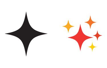 Black and Colorful Starburst Shapes Simple Geometric Design Elements Ataullah Akram ataullahakram01