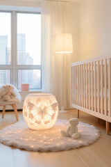 Room with baby crib