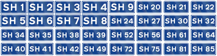 Official highway route shields used in Albania