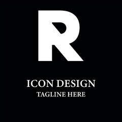 Modern and Simple illustration logo design initial R
