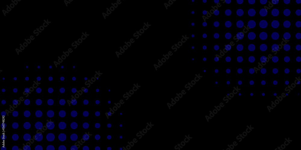 Poster abstract modern gradient black and blue background with halftone dots pattern design. vector illustr