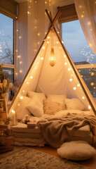 Tent in the kids room