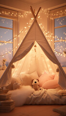 Tent in the kids room