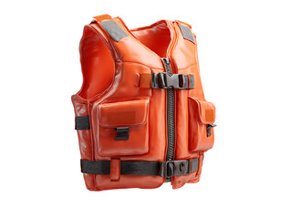 Professional buoyant life jacket isolated background