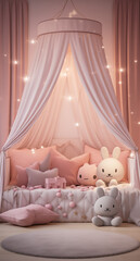Room with pink decoration