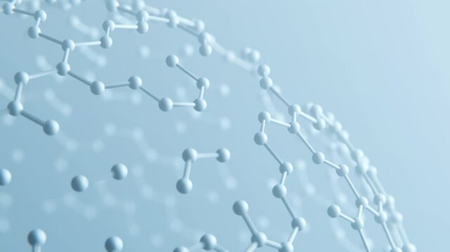 A grid of hexagons moves past the camera with a shallow depth of field. Suitable for advertising backgrounds and social media videos. 3D render