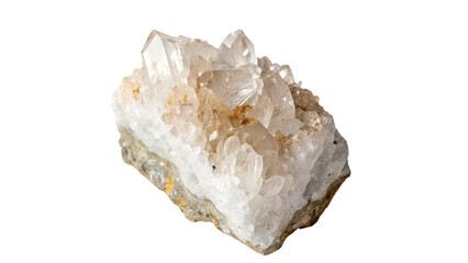 crystal geological rock piece top view  isolated on a transparent background