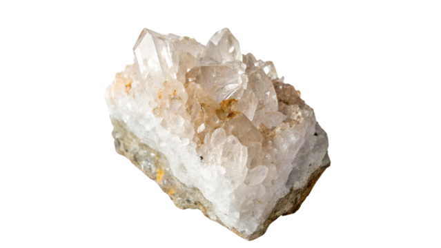 crystal geological rock piece top view  isolated on a transparent background