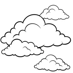 Cloud flat design black outline on a white background