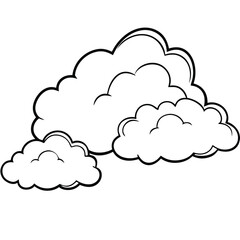 Cloud flat design black outline on a white background