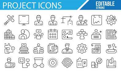 Collection of professional project icons for architecture and design.