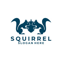 Squirrel logo design vector template