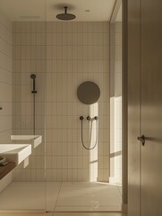 Sleek and Minimalist Bathroom Design with Ample Natural Lighting