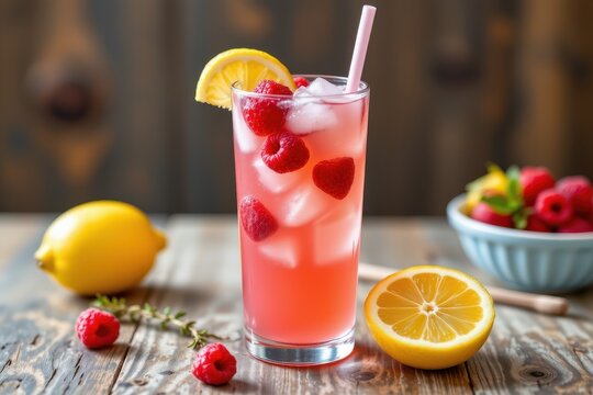 discuss the popularity of iced fresh raspberry lemonade made with fresh raspberries, lemon juice, and natural sweetener.