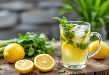 describe the refreshing benefits of fresh lemongrass herbal tea served iced, perfect for cooling down on hot summer days.