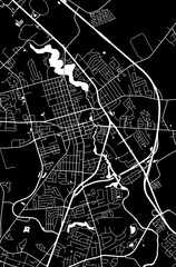 USA Delaware Dover City Minimalist Street Road Line Art Monochrome Black and White Aesthetic Decoration Map