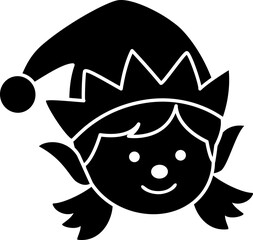 
Winter Christmas elf head silhouette vector Isolated.
Cute Christmas elf face silhouette clipart.
christmas icon design.
santa's helper.
Transparent background.svg.