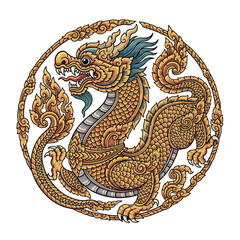 Traditional Chinese dragon illustration with intricate design and vibrant colors