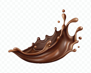 realistic 3d smooth liquid chocolate and milk splashes in different style isolated on transparent background	
