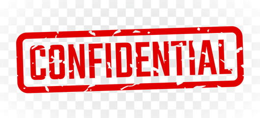 Confidential stamp red ink rectangle grunge style. Vector illustration