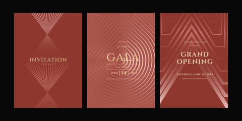 Elegant Red Geometric Gala Grand Opening Invitation Templates
