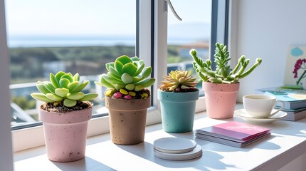 Small succulent flower pot Created with Generative AI technology