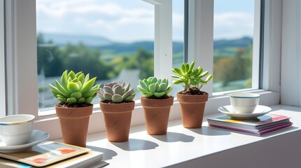 Small succulent flower pot Created with Generative AI technology