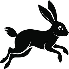 A charming collection of black silhouette rabbits, capturing the gentle and curious nature of bunnies