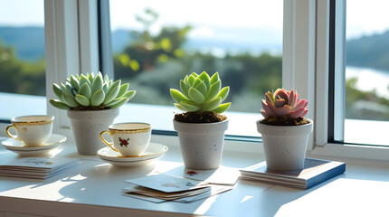 Small succulent flower pot Created with Generative AI technology
