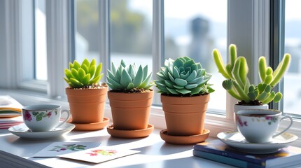 Small succulent flower pot Created with Generative AI technology