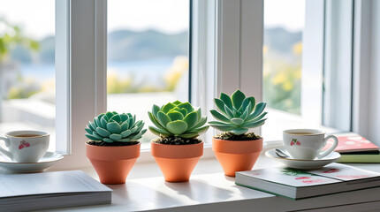 Small succulent flower pot Created with Generative AI technology