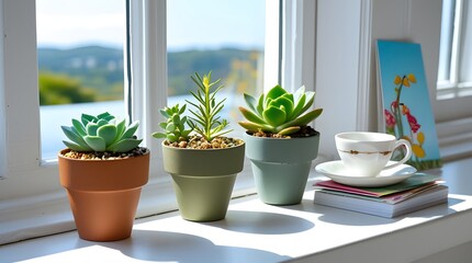 Small succulent flower pot Created with Generative AI technology