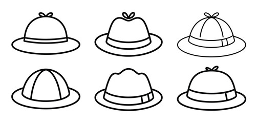 Collection of Different Style Hats Illustration