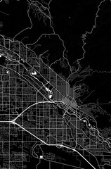 USA Idaho Boise City Minimalist Street Road Line Art Monochrome Black and White Aesthetic Decoration Map
