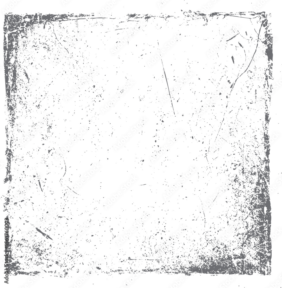 Poster wrinkled paper texture vector with grunge edge. distressed square background element with rough surf