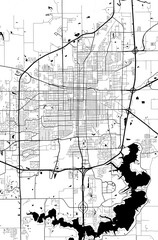 Naklejka premium USA Illinois Springfield City Minimalist Street Road Line Art Monochrome Black and White Aesthetic Decoration Map
