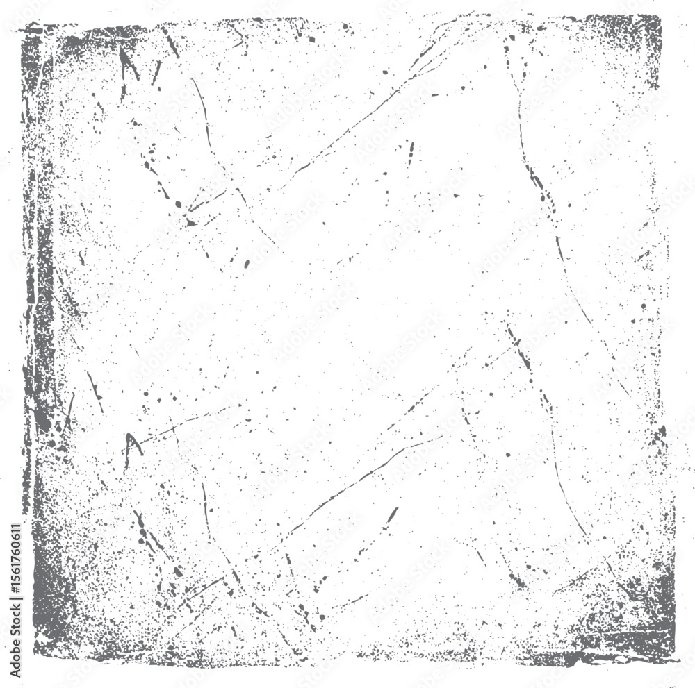 Poster grunge square frame texture vector with worn edges. distressed vintage border with scratch marks and