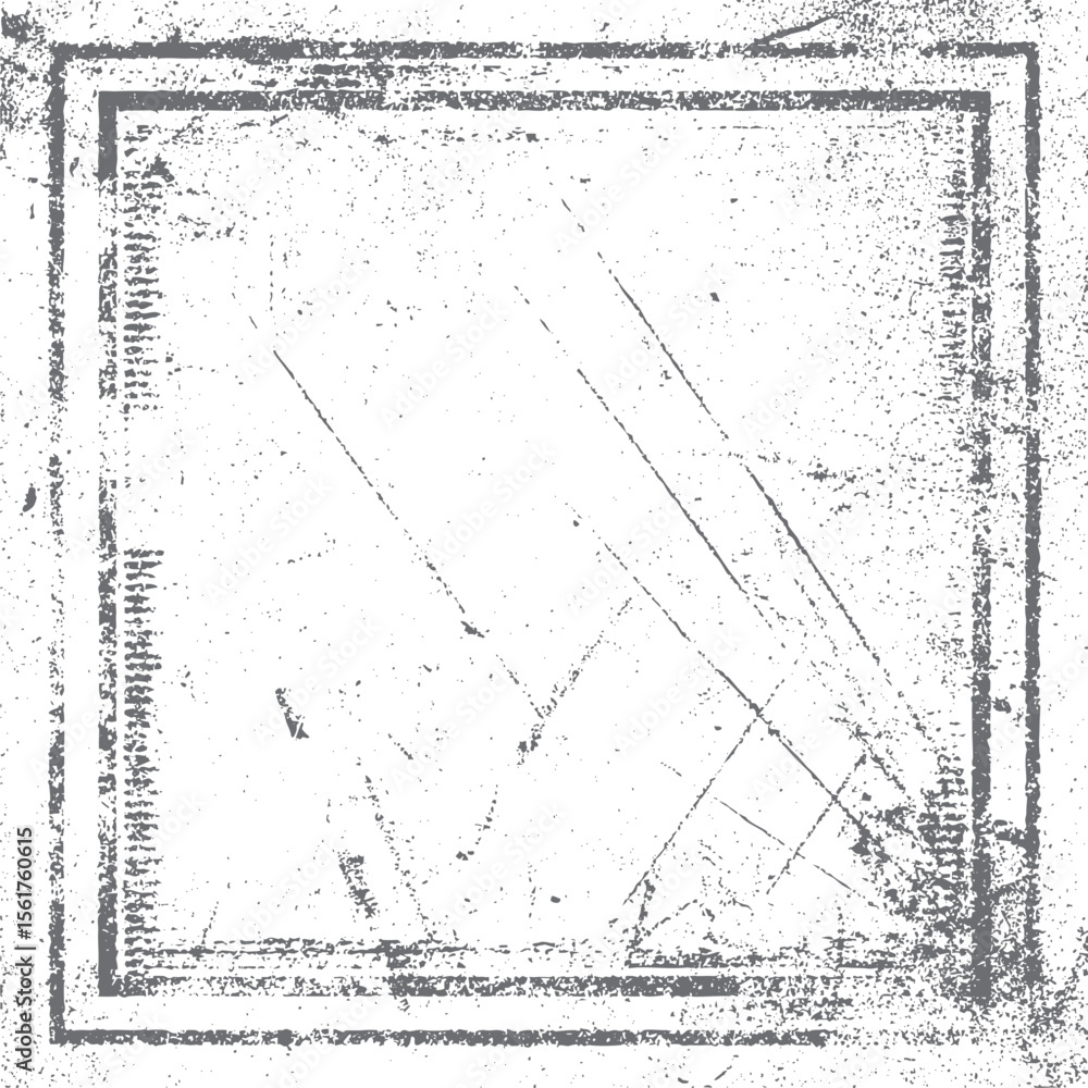 Poster square grunge frame texture vector with scratches and dust. distressed vintage border design for ret