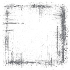 Obraz premium Square grunge frame texture vector with scratches and dust. Distressed vintage border design for retro photo overlay and worn surface background. 