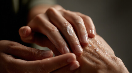  Skincare motion  with smooth hands and overlay space.
