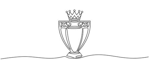 One Line Drawing of a Football Trophy