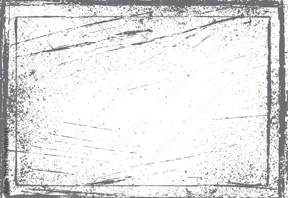 Poster heavy grunge frame texture vector with scratches and dust. distressed vintage border design for retr