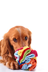 English Cocker Spaniel puppy on a white background
