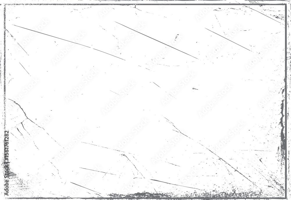Poster grunge frame texture vector with scratched border effect. distressed vintage background element for 