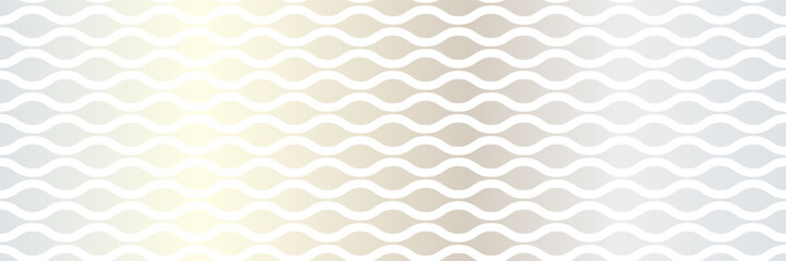Wavy Line PatternAbstract wave pattern with gradient color scheme in shades of gold, gray, and white, creating an effect of shining white gold surface, movement and fluidity.