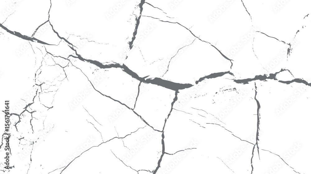 Poster grunge cracked wall texture vector background. distressed concrete surface design with rough fractur
