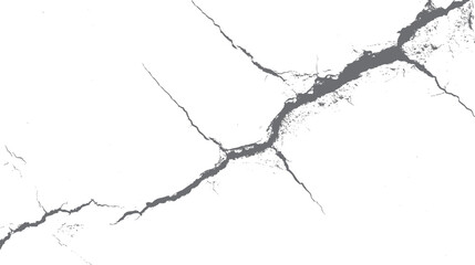 Grunge cracked wall texture vector background. Distressed concrete surface design with rough fracture lines. Abstract broken damage pattern art.
