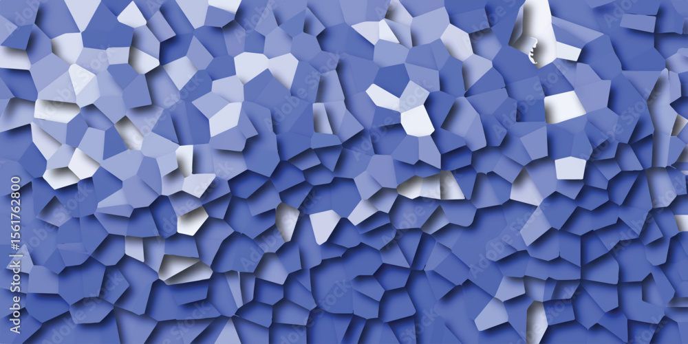 Aufkleber abstract blue voronoi diagram geometric background with 3d rendering seamless pattern ideal for digi