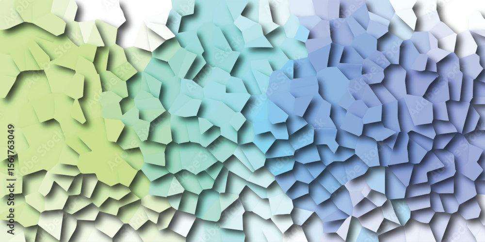 Aufkleber abstract color gradient artwork depicting segmented polygon pattern transitions with a subtle shadow