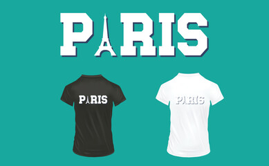 Naklejka premium Paris typograpghy graphic tee design